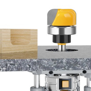 Fraise à queue en carbure pour le travail du bois, à coupe ascendante, avec roulement, L26, outils de sculpture pour gravure CNC - Product Image 1