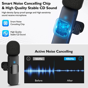 Micrófono Lavalier inalámbrico compacto con reducción de ruido para una grabación de audio clara en teléfonos y computadoras portátiles - Product Image 2