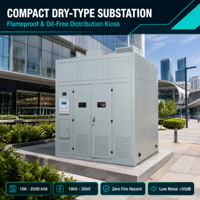 Poste de transformation compact de type sec 10kV 20kV 35kV, type boîtier européen antidéflagrant, avec transformateur SCB à résine coulée pour usage commercial