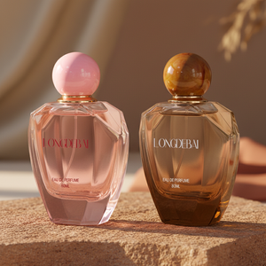 Botella de Perfume Verde Personalizada para Mujer, 80 ml, Botella de Vidrio Transparente Vacía con Tapa de Resina de Color, Grabado, Ecológica - Product Image 4