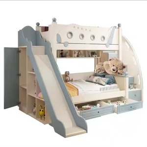 Literas de Madera de Alta Calidad <span class=keywords><strong>Estilo</strong></span> Princesa con Toboganes y Armarios, Muebles Infantiles para Dormitorio - Product Image 4
