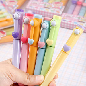 Carino Kawaii 6 pezzi Set di penna evidenziatore in colori caramella stampa firma plastica per l'apprendimento degli studenti per cartoleria - Product Image 4