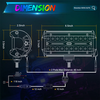 Lot de 2 par boîte, 6 pouces avec fonction d'anneau halo RGB, barre lumineuse LED RGB contrôlée par application téléphonique Nova Auto pour voiture et SUV