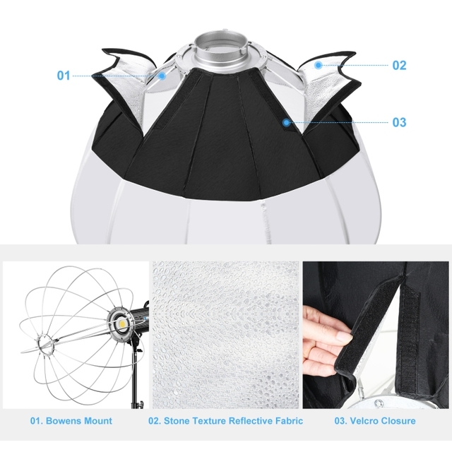 Wholesale Factory Price Selling PULUZ 65cm Foldable Lantern Softbox SpeedLite Flash Light Foldable Diffuser
