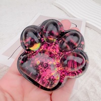 Jouet anti-stress personnalisé en forme de patte de chat, jouet sensoriel souple à presser avec paillettes, cadeau promotionnel OEM ODM