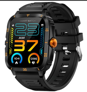 Reloj inteligente resistente KT71 de 0.96 pulgadas con pantalla cuadrada TFT, reloj inteligente deportivo a prueba de agua con llamadas y seguimiento de actividad física para Android iOS - Product Image 1