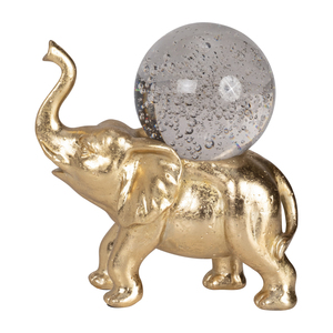 Statuetta di Elefante con Sfera di Cristallo, Scultura Decorativa per Casa, Sfera di Vetro per Soggiorno, Scaffale, Ufficio, Bagno - Product Image 1