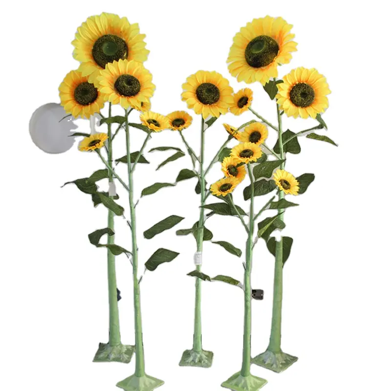 Girasoles de seda artificiales de cabeza grande decorativos para boda D3054