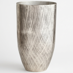 Handmade <b>Silver</b> Textured Aluminum Table Centerpieces Flower Vases for Living Room Modern Table <b>Top</b> Flower Pots Bowl/Vases - Product Image 1
