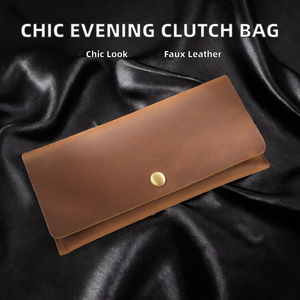 Sac à main de soirée de luxe en PU pour femme, pochette de créateur, sac à bandoulière ouvert pour mariage et fête - Product Image 2