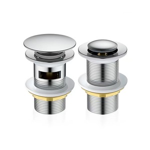 Copper Bouncing Pop up <b>Drain</b> 84 Mm Round Threaded 2.8 Inch Easy Installation <b>Bathroom</b> Sink with Sealing Gasket Design - Product Image 4