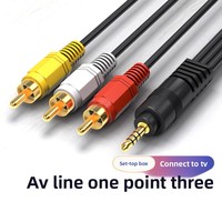 Câble AV 3.5MM à 1/3 Câble audio vidéo 3RCA mâle à mâle avec connecteurs composites et USB pour câbles RCA de décodeur