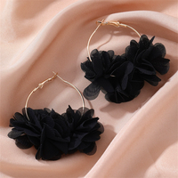 Anting Gantung Bohemian Motif Bunga, Anting Besar dari Paduan Logam untuk Perhiasan Wanita