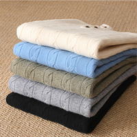 Pull en laine tricoté d'hiver de créateur, col montant boutonné, en laine épaisse, vente directe usine