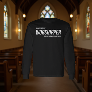 Maglietta a maniche lunghe per i credenti, realizzata per l'adorazione e per servire Dio con tutto il cuore - Product Image 3