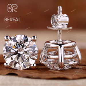 <span class=keywords><strong>Orecchini</strong></span> a lobo con diamanti creati in laboratorio certificati IGI VVS, personalizzabili in <span class=keywords><strong>oro</strong></span> massiccio 10K 14K 18K, con diamanti HTHP CVD, da uomo e da donna - Product Image 2