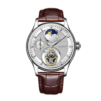 Montre squelette tourbillon pour homme, nouvelle conception OEM/ODM, luxe, saphir, acier inoxydable 316L, étanche, mécanique, montres-bracelets