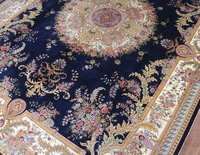 Tapis en soie fait main de luxe de style royal européen, motif floral français Aubusson, grand tapis décoratif pour la maison