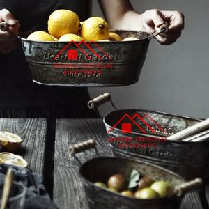 ถาดตะกร้าผลไม้สีดำแบบชนบทสำหรับบ้านโรงแรมและร้านอาหารถาดเสิร์ฟเค้กชุบสังกะสีเป็นมิตรกับสิ่งแวดล้อมในฟาร์ม - Product Image 1