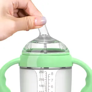 Wellfine Portable 150ml/250ml Baby Feeding Profuct Hands Free Anti Colic Baby Milk Feeding Drink Food Nipple Bottle With Cover