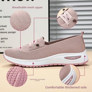 Mocassins plats décontractés pour femmes, <span class=keywords><strong>avec</strong></span> empeigne en maille respirante et légère, et soutien de la voûte plantaire - Product Image 2