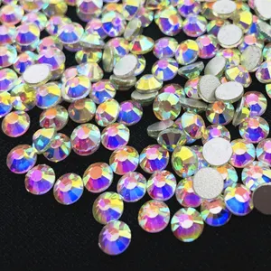 Yantuo High Quality Glass Non Hot Fix 2080 Rhinestone Ab Colors Flat Back Stones For Nail Art Decoration