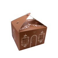 Boîtes en papier personnalisées avec logo, écologiques, de qualité alimentaire, imprimées, auto-érectrices, à poignée carrée, pour gâteaux, biscuits, pain, pâtisseries, beignets