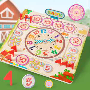 2025 YUCI LOGO Personalizado Jogos de Tabuleiro Educacional Ensino Aids Brinquedos Matemática Para Crianças Brinquedos De Madeira Fazenda Milionário - Product Image 3