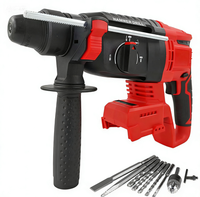 Marteau perforateur électrique multifonction 20V 26mm robuste à 3 vitesses, double poignée, pour projets de bricolage, moteur sans balais, portable