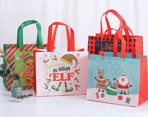<span class=keywords><strong>Bolsa</strong></span> <span class=keywords><strong>de</strong></span> Compras Educativa Infantil Reutilizable, Ecológica, con Diseño Navideño <span class=keywords><strong>de</strong></span> Dibujos Animados, Recubierta, No Tejida, con Logotipo Personalizado - Product Image 2