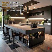 Meuble de cuisine de luxe sur mesure, armoire de rangement complète en bois, meuble modulaire moderne, îlot de cuisine prêt à assembler