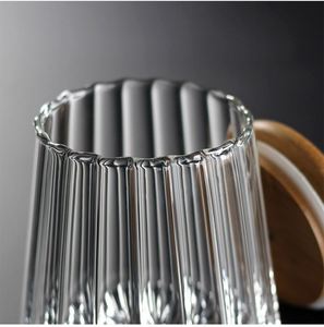 <b>Small</b> Glass Coffee Tea Canister Airtight Storage Jar Petal Decorative <b>Container</b> with Bamboo Lid Metal Handle Easy to Grasp - Product Image 2