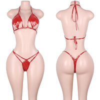 Ensemble de bikinis deux pièces en cuir verni noir à lacets et strass pour femme, idéal pour les soirées, les festivals et les tenues de club.
