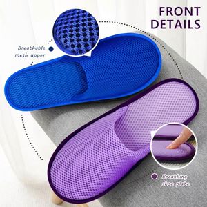 Chaussons d'été de luxe réutilisables en tissu maillé, confortables, respirants, lavables, jetables pour hôtel et spa - Product Image 4