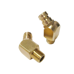 Cnc Gia Công Tùy Chỉnh 1/4 1/8 1/2 3/8 Bsp Npt Chủ Đề Hose Adapter 45 135 Độ Brass Ống Phù Hợp - Product Image 1