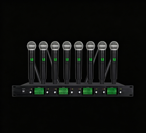 ระบบไมโครโฟนไร้สาย UHF 8 ช่อง พร้อมไมโครโฟนแบบไดนามิกไร้สาย 8 ตัว  พร้อมตัวรับสัญญาณแบบติดตั้งบนแร็ค สำหรับเวที คาราโอเกะ โบสถ์ และการประชุม - Product Image 6