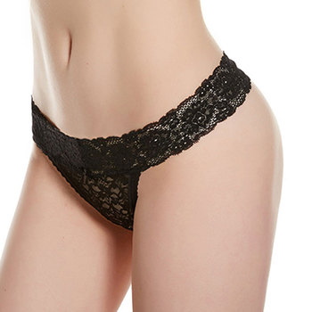 Woman Lace T-Back Floral Lace Cheeky Cute Hipster Underwear Thong Panties