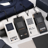 Étiquettes volantes personnalisées en papier imprimé avec codes-barres et QR codes pour vêtements, emballages de détail et fournisseurs