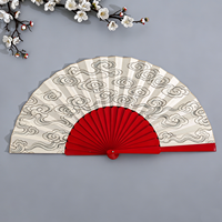 Éventail pliant en bois gravé de 30 cm, motif nuage sculpté, style espagnol, pour danse, mariage, décoration, cadeau