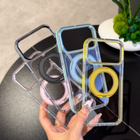 Étui de téléphone rotatif à 360 degrés pour iPhone 18 Pro, compatible avec 17 16 15 14, cadre en TPU bicolore, coque hybride transparente en PC