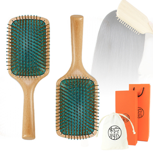 Handmade personalized Customized bamboo paddle brush Massage Antistatic Wood Hair Brush For Home Use