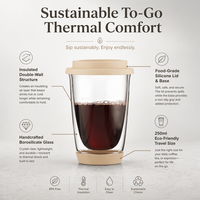 Tasses à café en verre à double paroi personnalisées, transparentes, isolées, en borosilicate, pour espresso, latte, thé