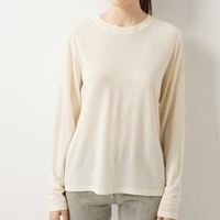 T-shirt en tricot à col rond en pure laine pour femme, idéal pour le bureau, les trajets quotidiens, les tenues décontractées, chaud pour l'hiver, parfait pour la superposition, vente en gros de tricots de transition