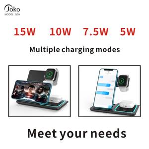 Base de Carga Inalámbrica Portátil 3 en 1 <span class=keywords><strong>JOKO</strong></span> 2026, Gran Venta para Teléfono Móvil, Auriculares y Reloj Inteligente, Potencia de Salida 10W, Entrada 5V/2A - Product Image 3