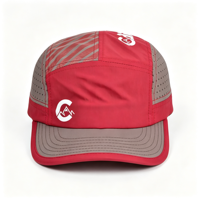 Casquette de sport légère en toile rouge à séchage rapide avec logo, respirante et réglable pour hommes/femmes, idéale pour les voyages, la randonnée, le cyclisme et le camping