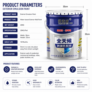 Premium Exterior <b>Wall</b> Latex <b>Paint</b> <b>Waterproof</b> Weather Resistant Acrylic Coating for Outdoor Building Decoration - Product Image 3