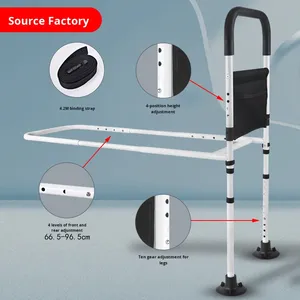 Barandilla de Cama Anticaídas para Personas Mayores, Discapacitadas y Mujeres Embarazadas, con Soporte para Piernas y Pies, Ajustable y Móvil, de 120 cm o Menos de Altura - Product Image 6