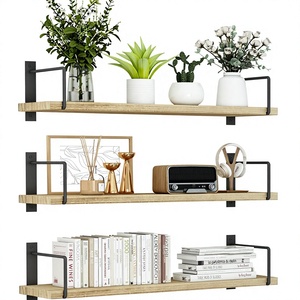 EALLRINEC - Estantes Flotantes Modernos <span class=keywords><strong>de</strong></span> 24 Pulgadas, Fáciles <span class=keywords><strong>de</strong></span> Instalar, Juego <span class=keywords><strong>de</strong></span> 3 Estantes <span class=keywords><strong>de</strong></span> <span class=keywords><strong>Madera</strong></span> Decorativos para Pared, para Sala <span class=keywords><strong>de</strong></span> Estar, Baño, Dormitorio - Product Image 1