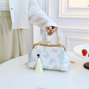 Bolsas de Mão de Luxo para Mulheres com Bordado de Pérolas e Flores, Estilo Chinês, Bolsa Clutch Brilhante para Casamento - Product Image 1