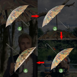 Parapluie de chasse robuste pour l'extérieur, grande baldaquin, imperméable, protection UV, structure en acier durable, fermeture manuelle, parapluie de chasseur - Product Image 3